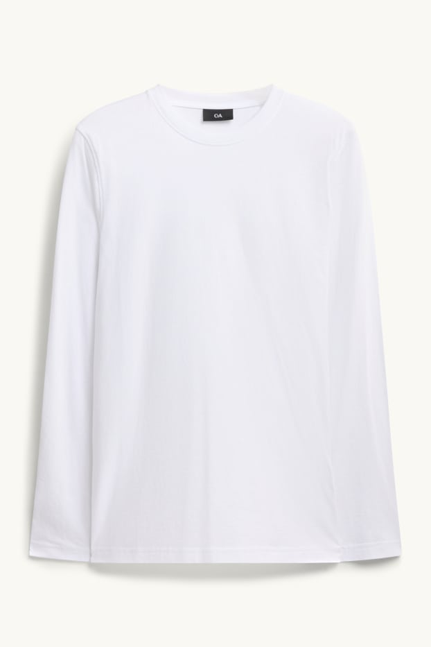 Heren - Longsleeve - regular fit - wit
