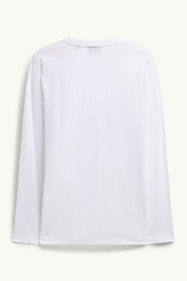 Heren - Longsleeve - regular fit - wit