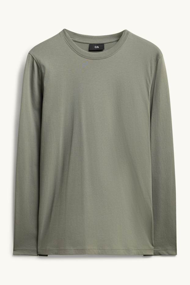 Bărbați - Tricou cu mânecă lungă - regular fit - kaki