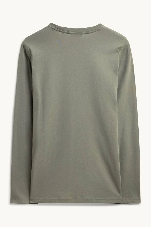 Bărbați - Tricou cu mânecă lungă - regular fit - kaki