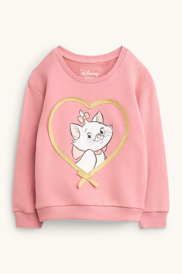 Kinder Mädchen - Aristocats - Sweatshirt - Glanz-Effekt - weiss / rosa