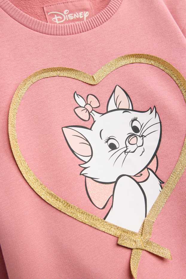Kinder Mädchen - Aristocats - Sweatshirt - Glanz-Effekt - weiss / rosa