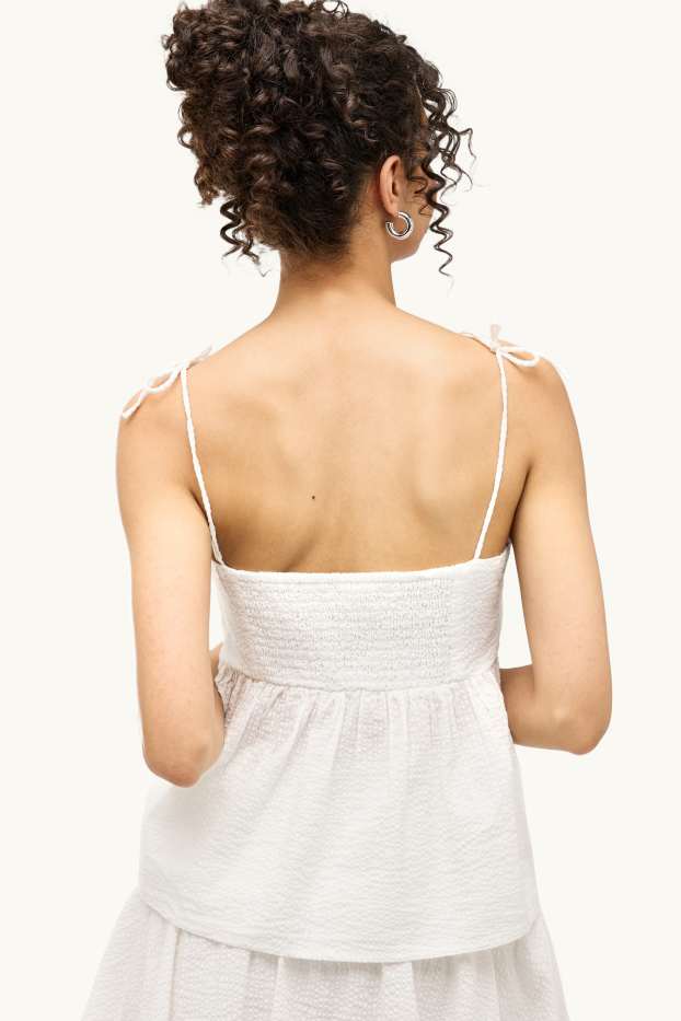 Femmes - Top - texturé - blanc