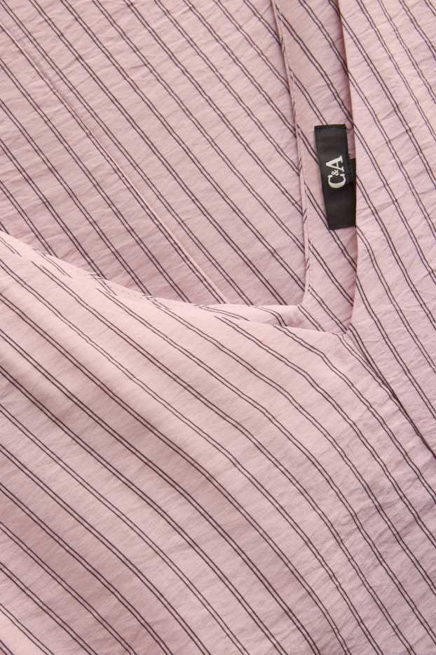 Damen - A-Linien Kleid - gestreift - strukturiert - rosa