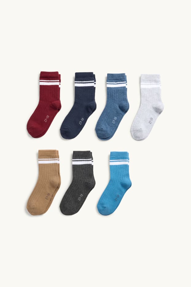 Kinder Jungen - Multipack 7er - Socken - gerippt - blau