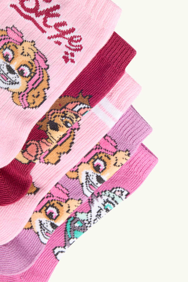 Children Girls - Multipack of 5 - PAW Patrol - Skye - socks with motif - pink / rose