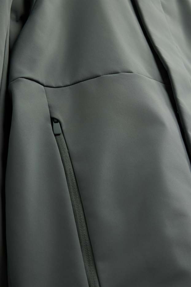 Herren - Softshelljacke mit Kapuze - gefüttert - wasserabweisend - grau