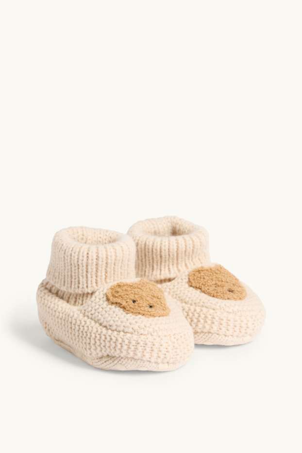 Baby: meisjes - Beertje - babysloffen - beige