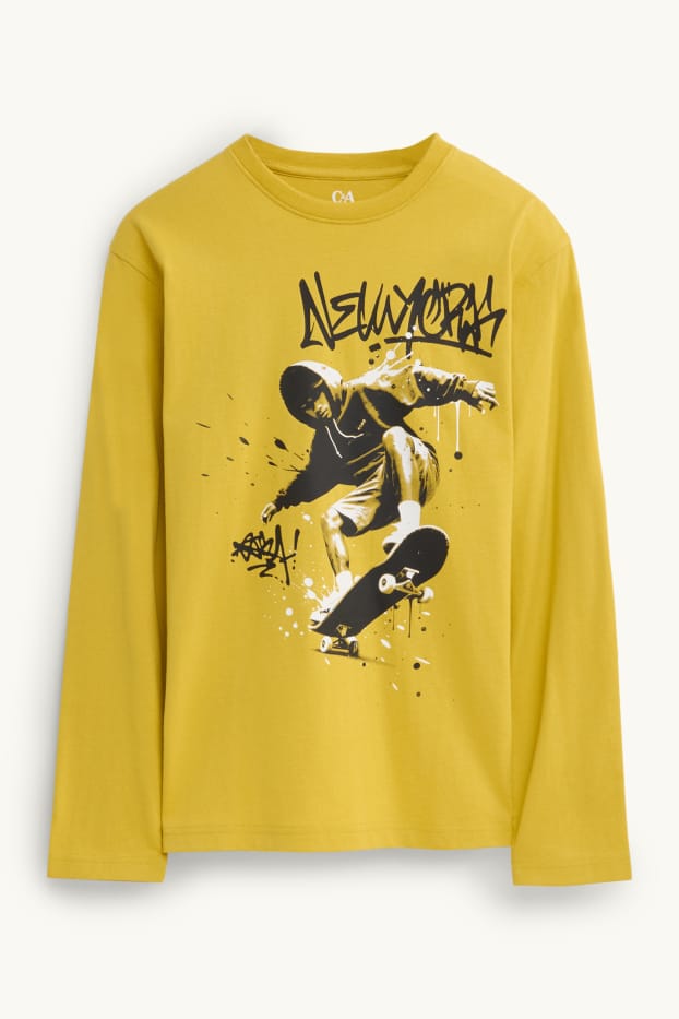Kinderen: jongens - Skater - longsleeve - geel