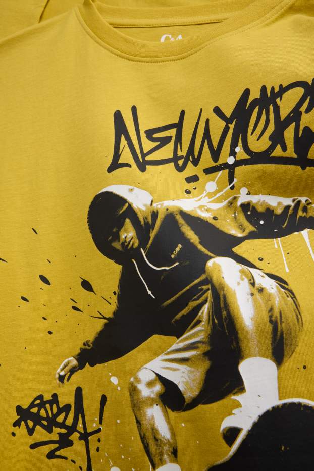 Kinderen: jongens - Skater - longsleeve - geel