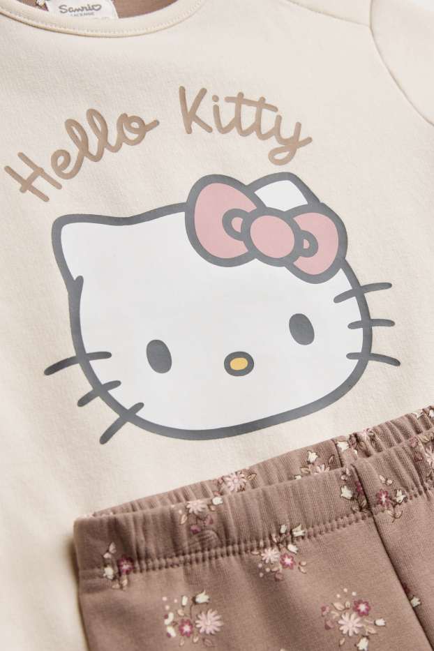 Baby: meisjes - Hello Kitty - babyoutfit - 2-delig - beige / bruin