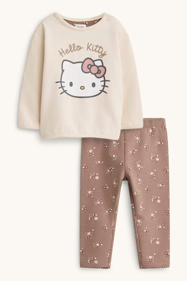 Baby: meisjes - Hello Kitty - babyoutfit - 2-delig - beige / bruin