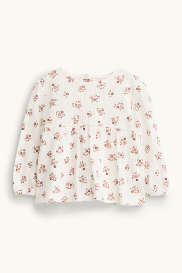 Bébés filles - Petites fleurs - tenue pour bébé - 3 pièces - rose / beige
