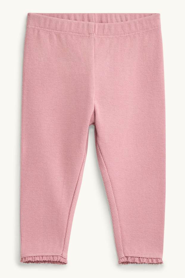 Bébés filles - Petites fleurs - tenue pour bébé - 3 pièces - rose / beige