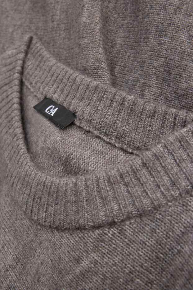 Femmes - Pull en maille - manches courtes - gris