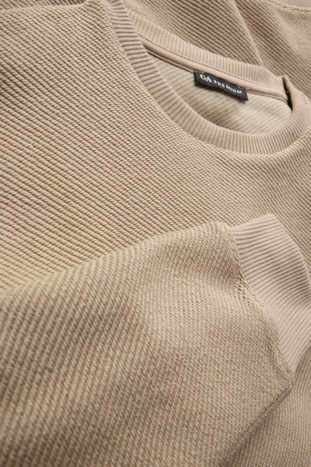 Kinder Jungen - Sweatshirt - gerippt - hellbraun