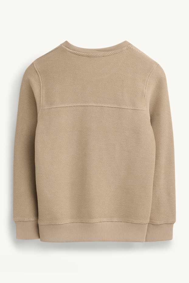 Kinder Jungen - Sweatshirt - gerippt - hellbraun