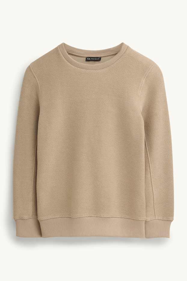 Kinder Jungen - Sweatshirt - gerippt - hellbraun
