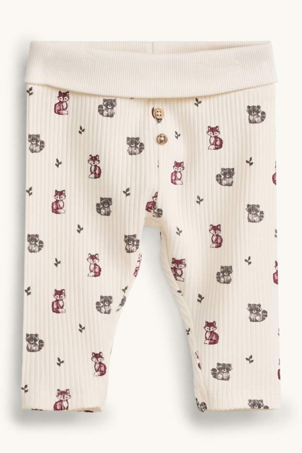 Unisex - Guineu i os rentador - leggings per a nounat - crema