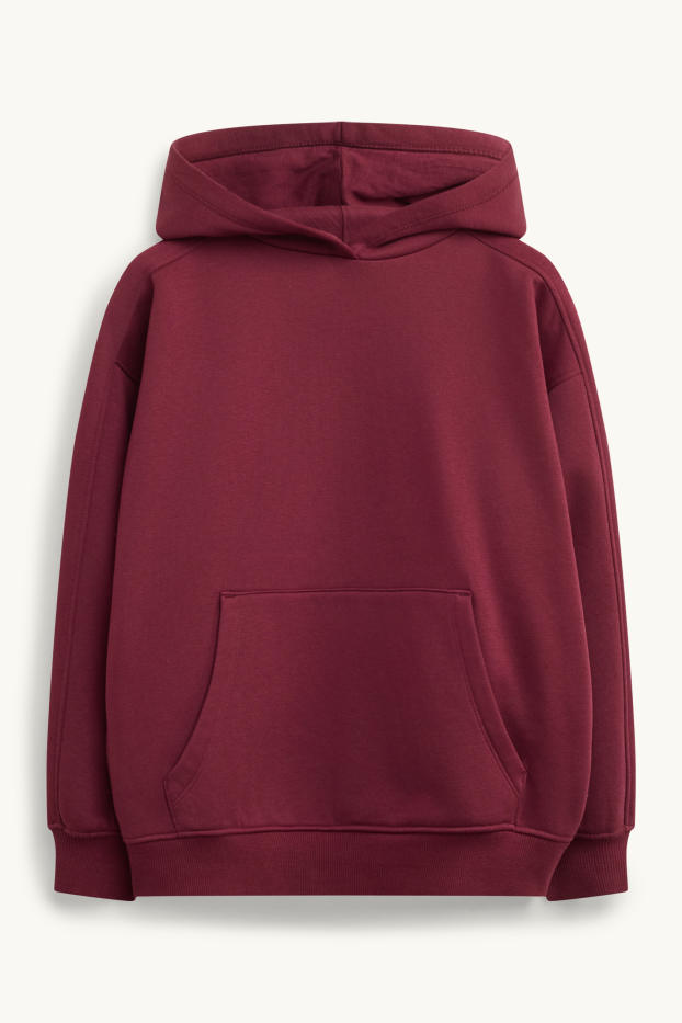 Enfants filles - Sweat à capuche - rouge foncé