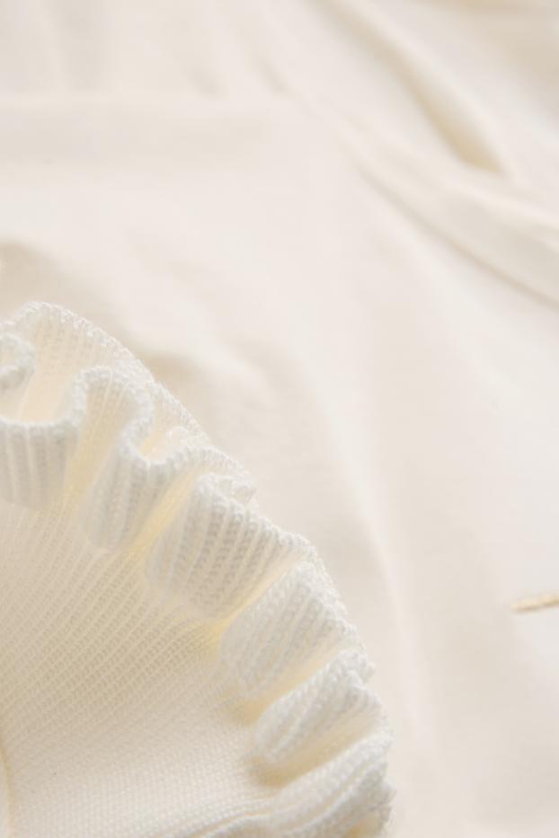 Kinder Mädchen - Kurzarmshirt - Glanz-Effekt - cremeweiß
