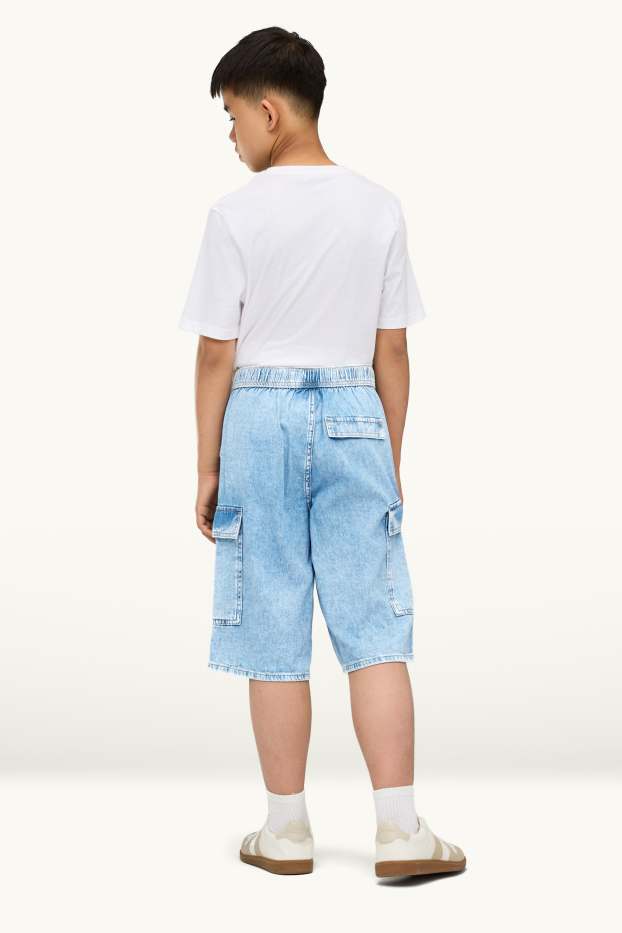 Enfants garçons - Bermudas en jean - bleu clair