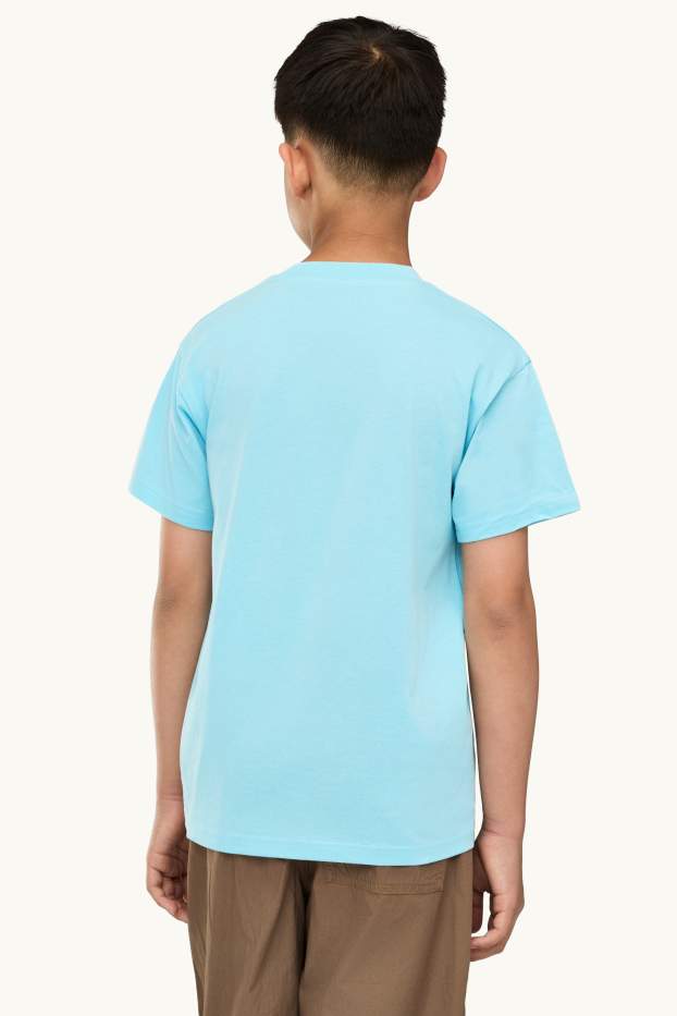 Kinderen: jongens - Haai - T-shirt - lichtblauw