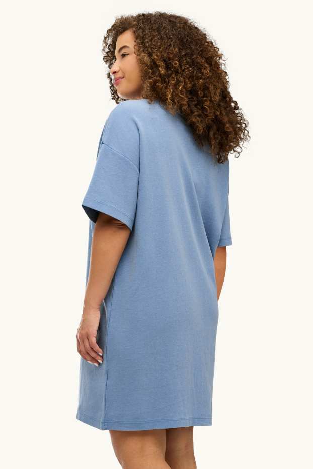 Damen - T-Shirt-Kleid - blau