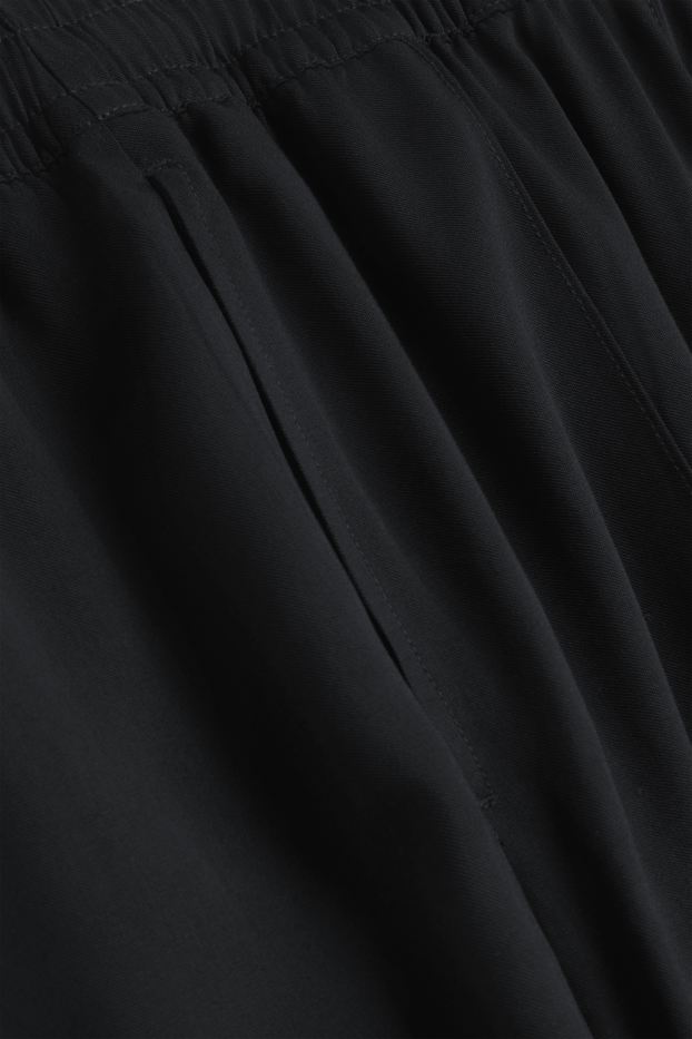 Damen - Stoffhose - Mid Waist - Straight Leg - schwarz