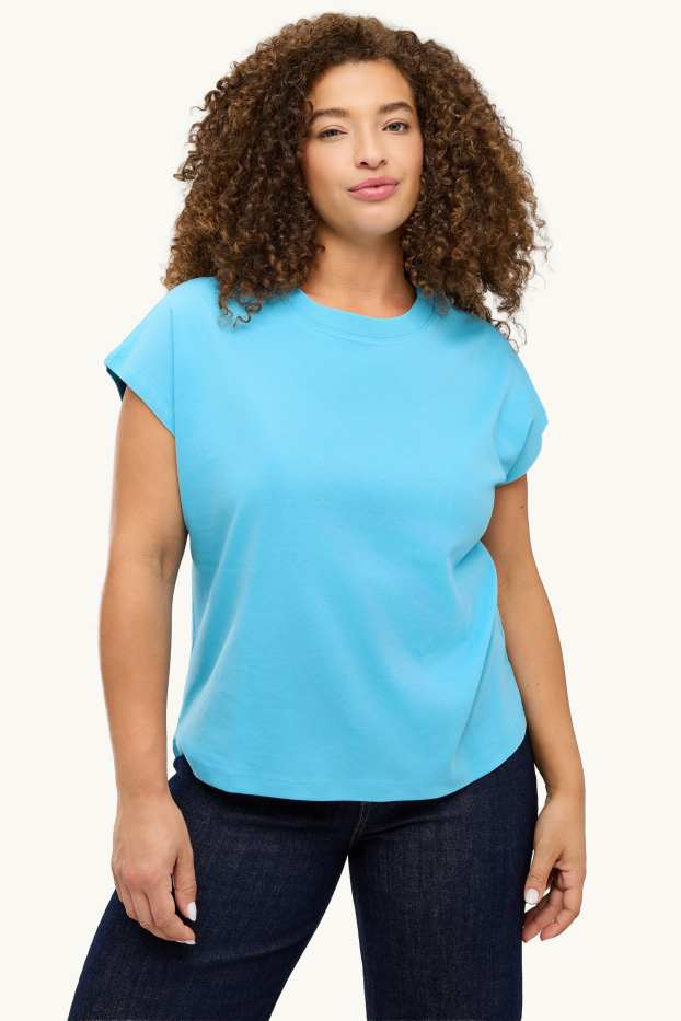 Dames - T-shirt - regular fit - lichtblauw
