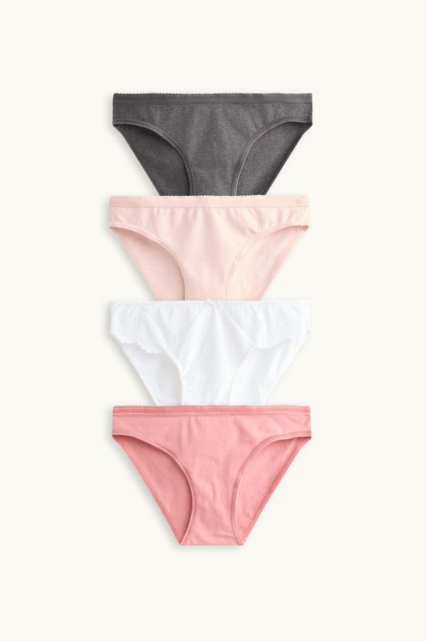 Femmes - Lot de 4 - culottes - rose