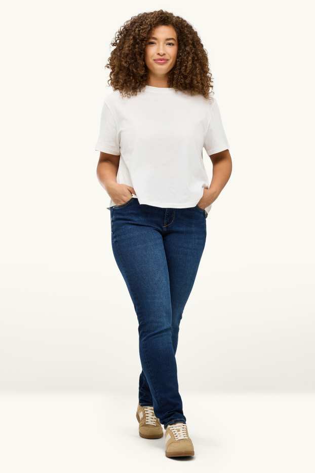 Damen - Slim Jeans - Mid Waist - Shaping-Jeans - LYCRA® - dunkeljeansblau