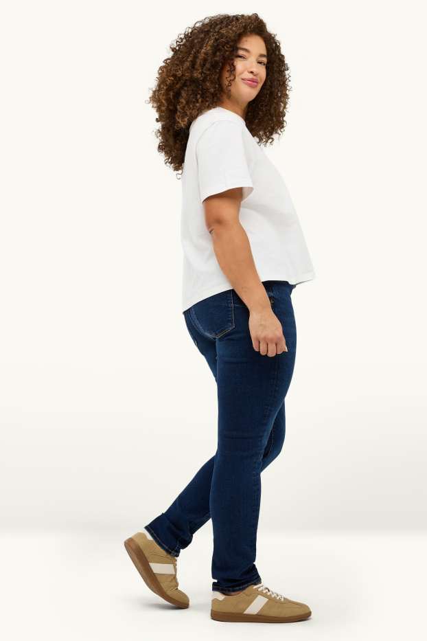 Damen - Slim Jeans - Mid Waist - Shaping-Jeans - LYCRA® - dunkeljeansblau