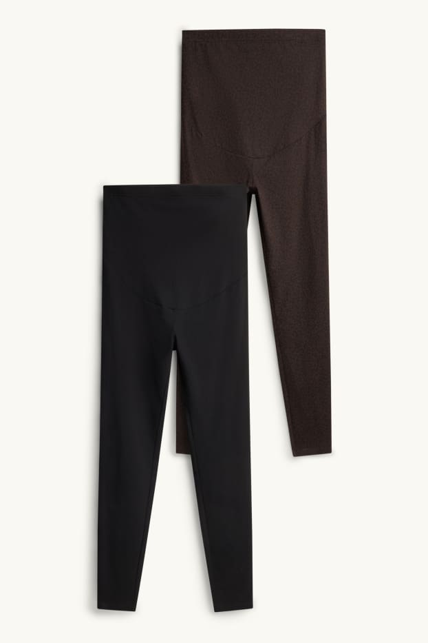 Damen - Multipack 2er - Umstands-Leggings - braun