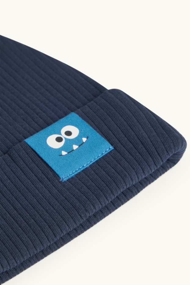 Kinderen: jongens - Monster - muts - ribstof - donkerblauw