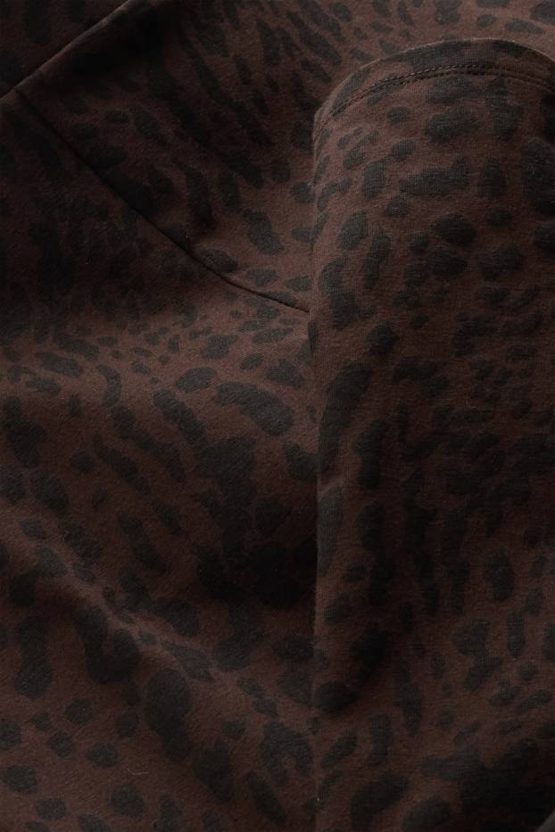 Damen - Leggings - Leo-Print - braun