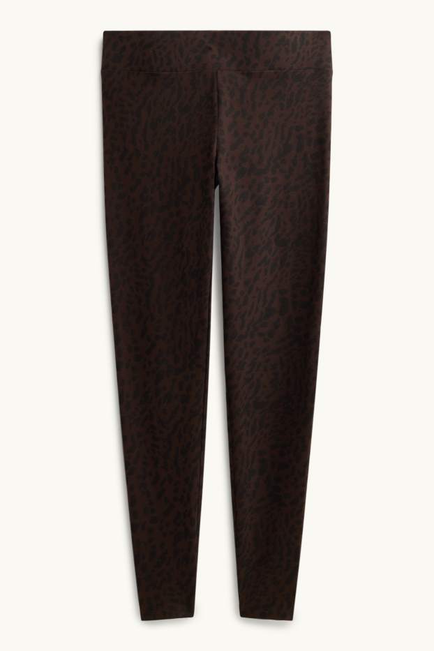 Damen - Leggings - Leo-Print - braun