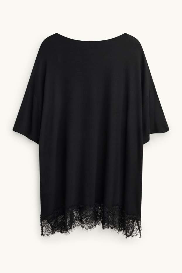 Damen - T-Shirt - Curvy Fit - schwarz