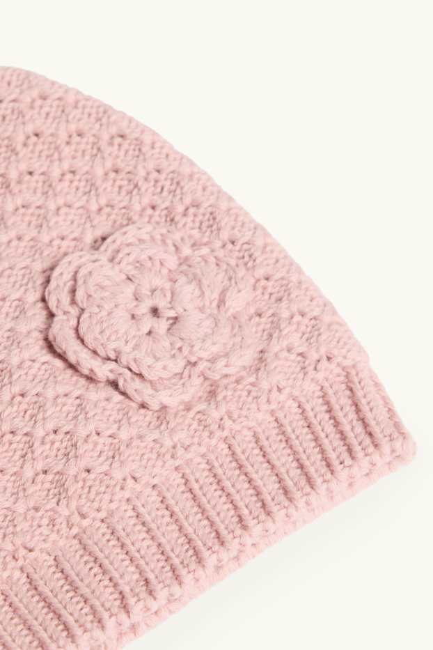 Baby Mädchen - Baby-Mütze - strukturiert - rosa