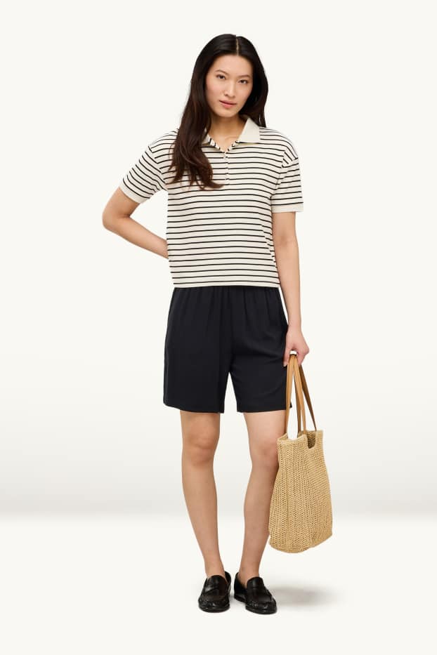 Damen - Shorts - High Waist - schwarz