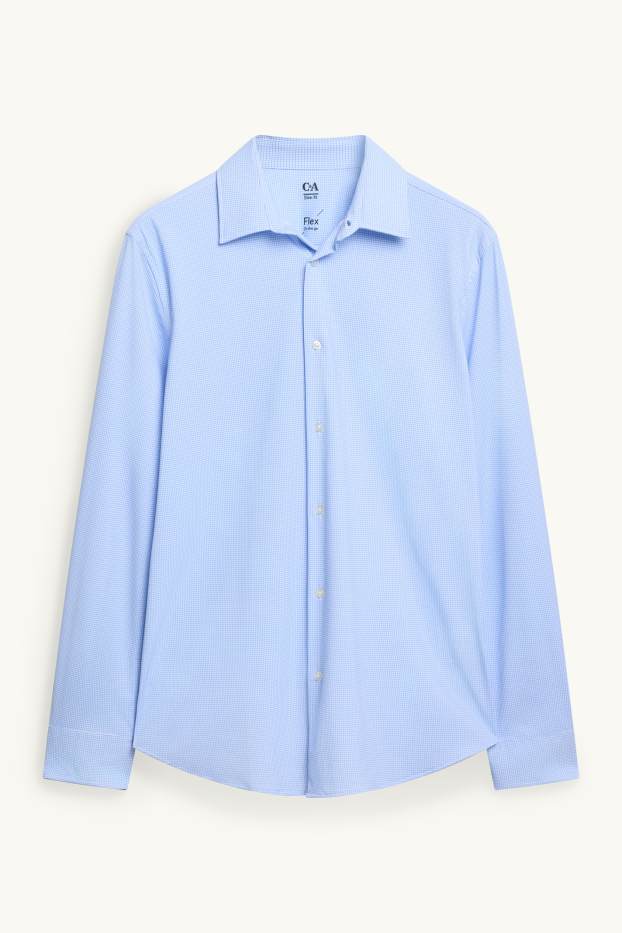 Heren - Business-overhemd - slim fit - kent - Flex - met patroon - lichtblauw