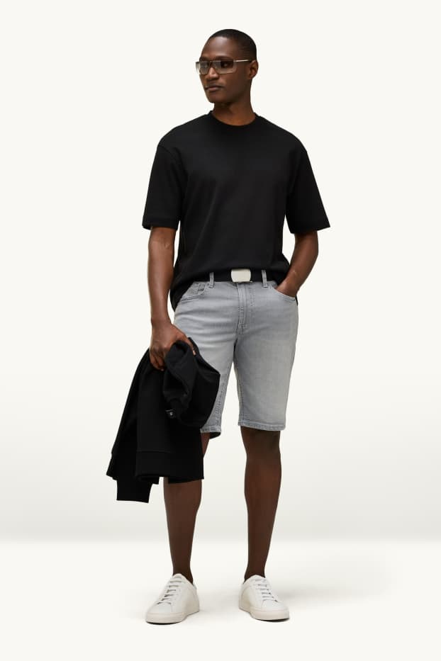 Hommes - Short en jean - slim fit - jean gris