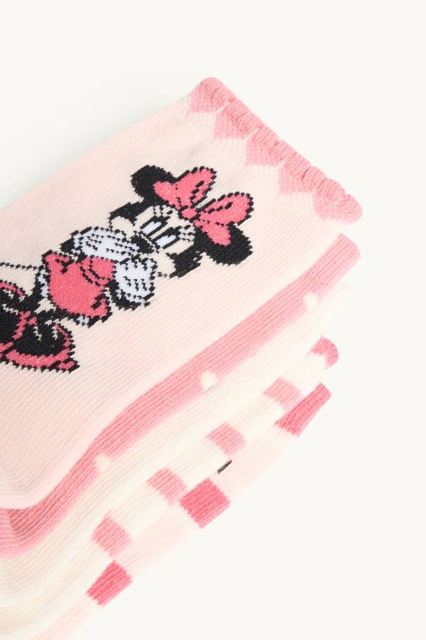 Children Girls - Multipack of 5 - Minnie Mouse - socks with motif - rose