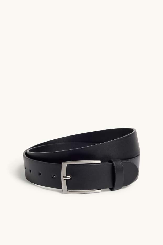 Men - Belt - faux leather - black