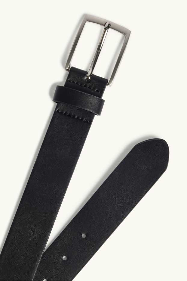 Men - Belt - faux leather - black