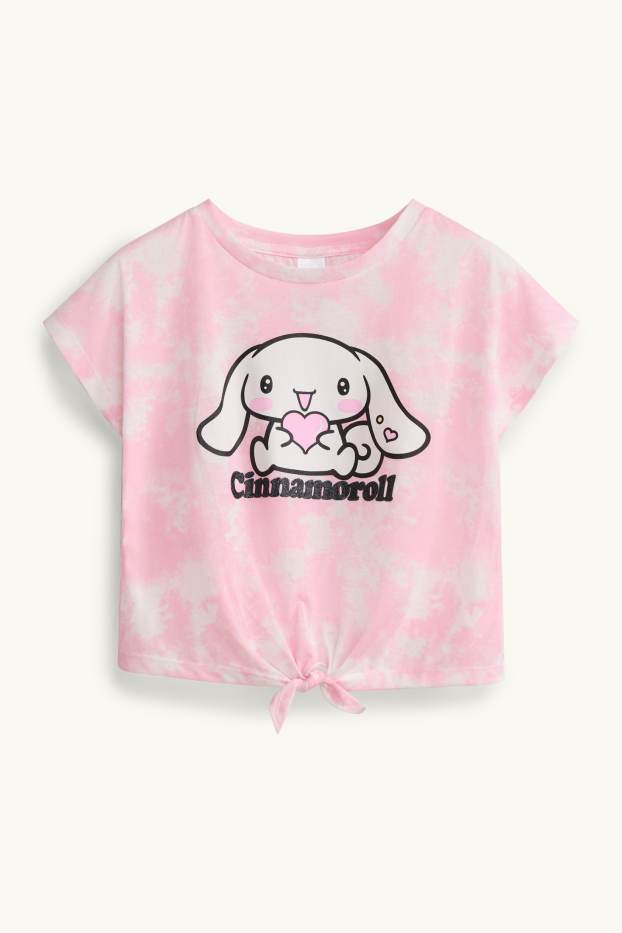 Copii - Fete - Cinnamoroll - tricou cu mânecă scurtă - aspect lucios - cu model - alb / roz