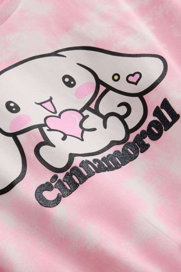 Copii - Fete - Cinnamoroll - tricou cu mânecă scurtă - aspect lucios - cu model - alb / roz