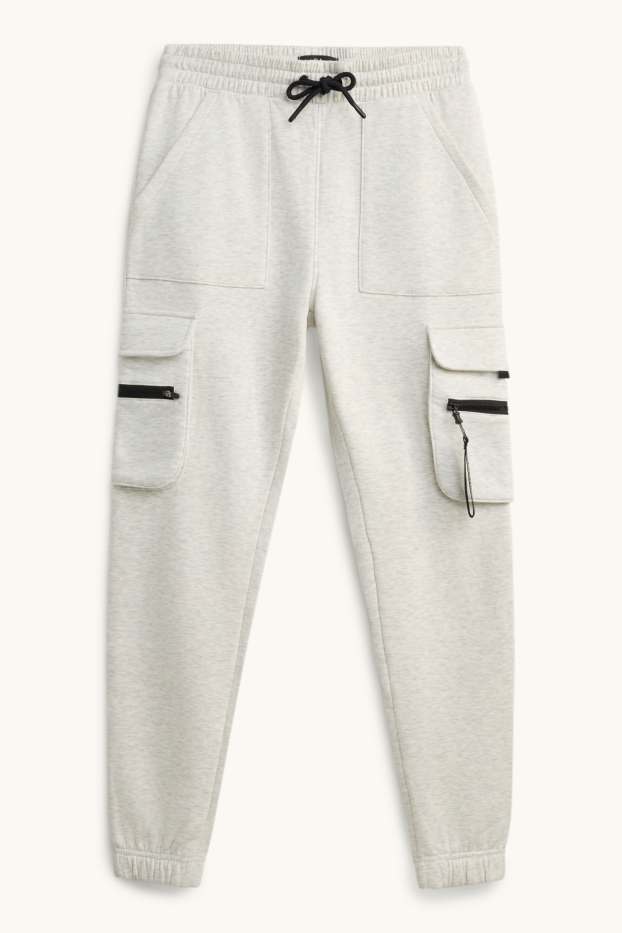 Uomo - Pantaloni sportivi cargo - grigio chiaro melange