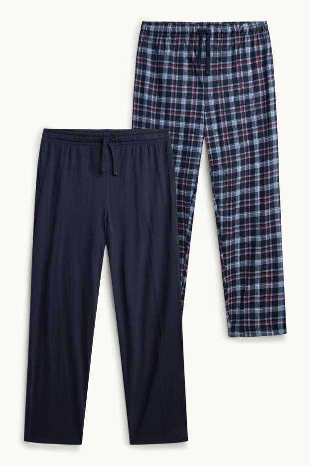Herren - Multipack 2er - Pyjamahose - blau