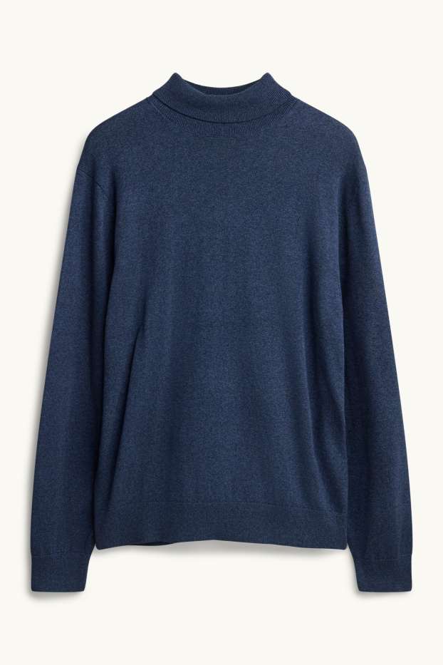 Herren - Rollkragenpullover - dunkelblau